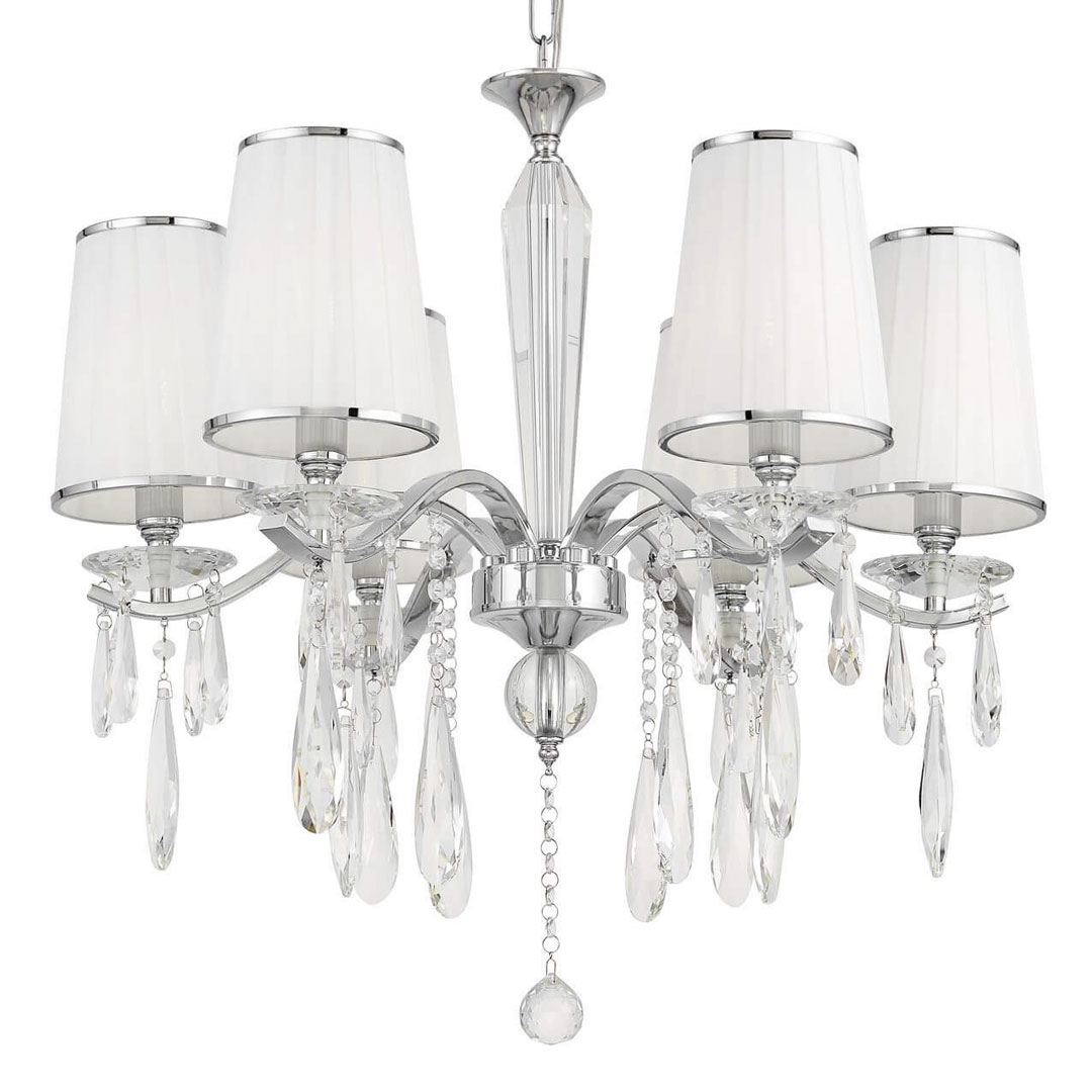 Moderní bílý křišťálový lustr ALESSIA W6 na řetízku, vícebodové svítidlo - Lumina Deco obrázek 1