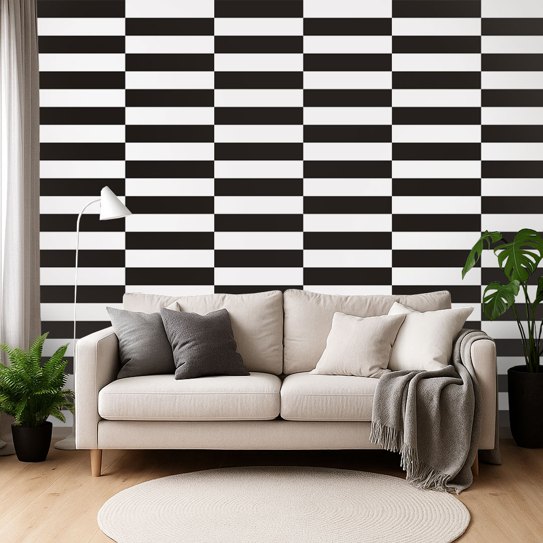 Tapeta s horizontálními střídavými pruhy 10 cm - Dekoori obrázek 2