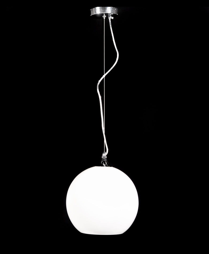 Skleněná bílá koule, skandinávský závěsný lustr MOLTON - Lumina Deco obrázek 3