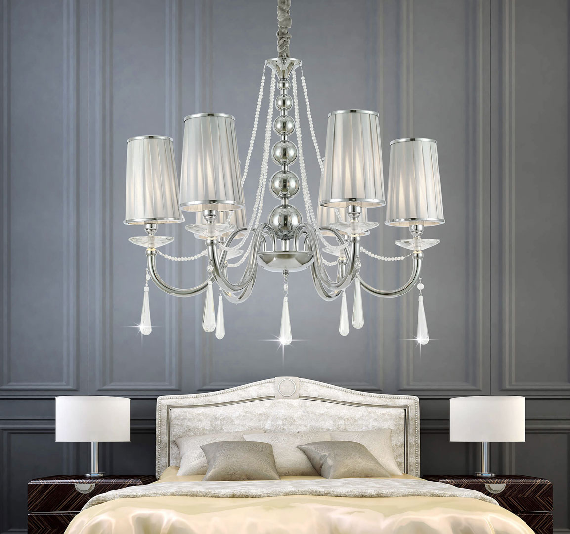 Vícebodový křišťálový lustr FABIONE W6 klasický chromovaný - Lumina Deco obrázek 2