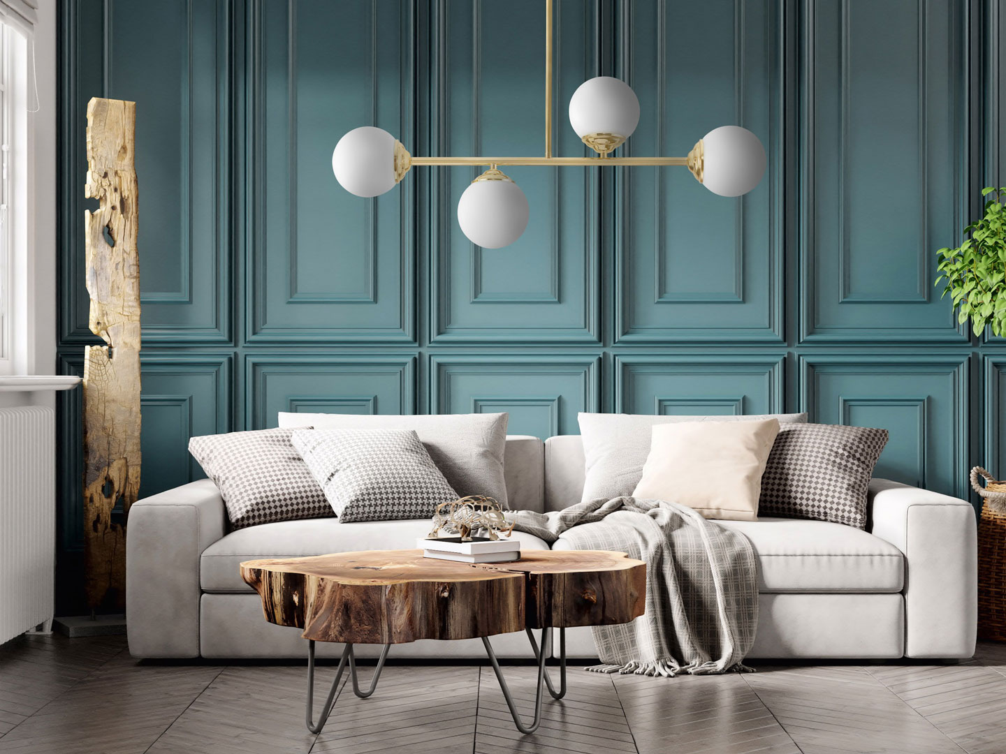 Zlaté závěsné světlo na trubici s bílými skleněnými stínidly, klasická zlatá barva - FINO - Lampit obrázek 3